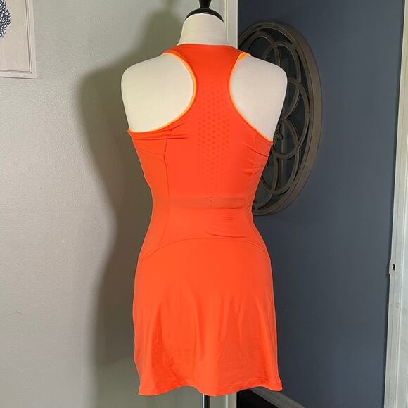 ASICS Women's Orange Tank Dress with Shorts for Tennis - Picture 5 of 7